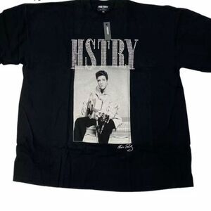 NWT Hstry By NAS ELVIS Black Short Sleeve Graphic Rhinestone Tee Shirt - Size 2X